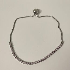 Pandora Sparkling Slider Bracelet Sterling Silver Pink Stones